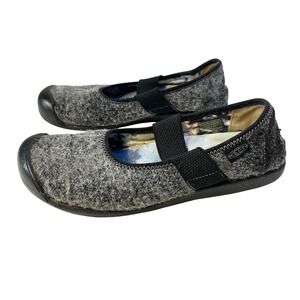 Keen‎ Sienna Mary Jane Shoes Women's Sz 9.5 Gray Wool Slip On Elastic Strap Read